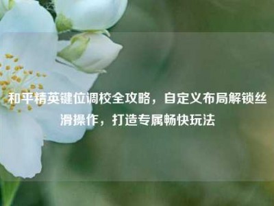 和平精英键位调校全攻略，自定义布局解锁丝滑操作，打造专属畅快玩法