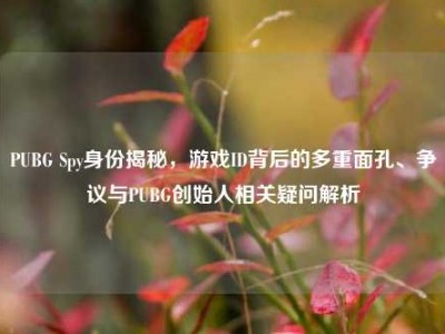 PUBG Spy身份揭秘，游戏ID背后的多重面孔、争议与PUBG创始人相关疑问解析