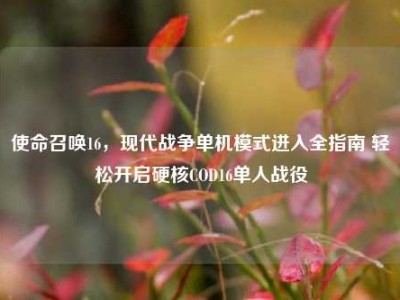 使命召唤16，现代战争单机模式进入全指南 轻松开启硬核COD16单人战役