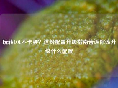 玩转LOL不卡顿？这份配置升级指南告诉你该升级什么配置