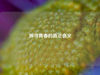 探寻青春的真正含义