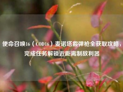 使命召唤16（COD16）麦诺塔霰弹枪全获取攻略，完成任务解锁近距离制敌利器