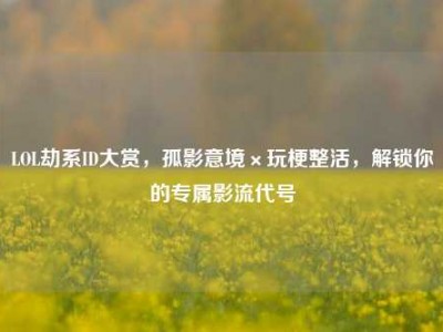 LOL劫系ID大赏，孤影意境×玩梗整活，解锁你的专属影流代号