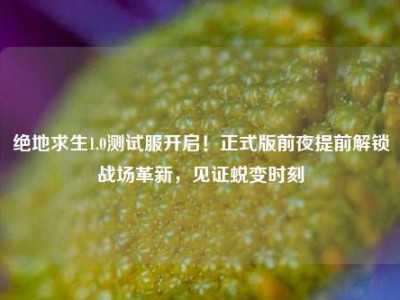 绝地求生1.0测试服开启！正式版前夜提前解锁战场革新，见证蜕变时刻
