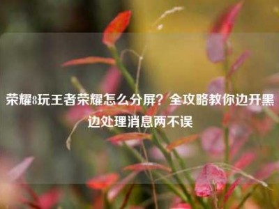 荣耀8玩王者荣耀怎么分屏？全攻略教你边开黑边处理消息两不误