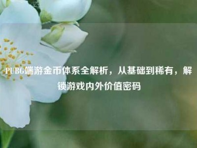 PUBG端游金币体系全解析，从基础到稀有，解锁游戏内外价值密码