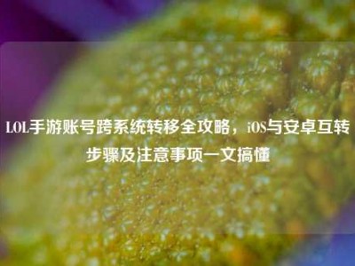 LOL手游账号跨系统转移全攻略，iOS与安卓互转步骤及注意事项一文搞懂