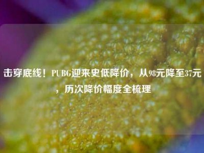击穿底线！PUBG迎来史低降价，从98元降至37元，历次降价幅度全梳理
