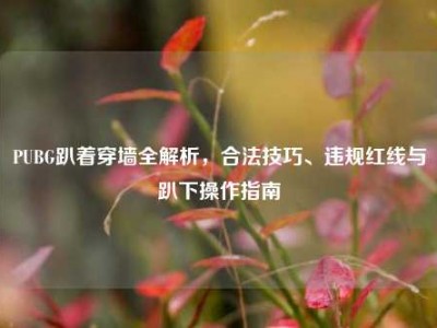 PUBG趴着穿墙全解析，合法技巧、违规红线与趴下操作指南