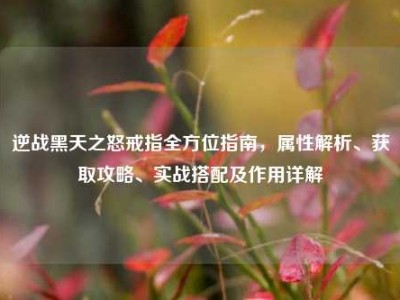 逆战黑天之怒戒指全方位指南，属性解析、获取攻略、实战搭配及作用详解