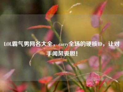 LOL霸气男网名大全，carry全场的硬核ID，让对手闻风丧胆！