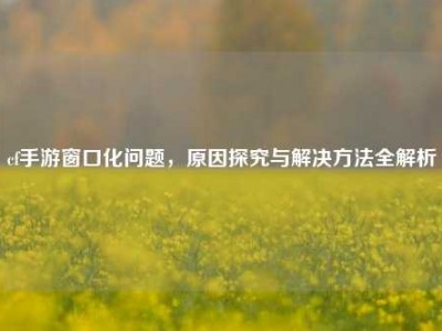 cf手游窗口化问题，原因探究与解决方法全解析