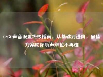 CSGO声音设置终极指南，从基础到进阶，最佳方案助你听声辨位不再难