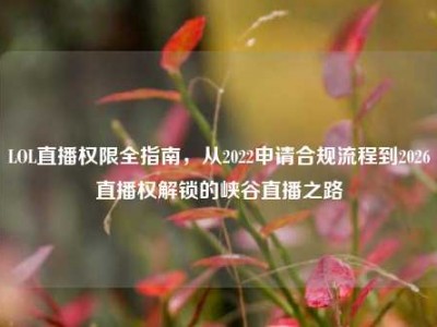 LOL直播权限全指南，从2022申请合规流程到2026直播权解锁的峡谷直播之路