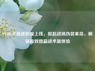 PUBG全新迷彩服上线，掀起战场伪装革命，解锁极致隐蔽战术新体验