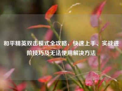 和平精英双击模式全攻略，快速上手、实战进阶技巧及无法使用解决方法
