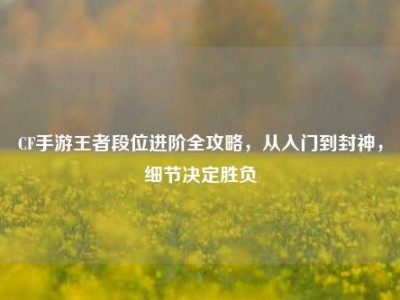 CF手游王者段位进阶全攻略，从入门到封神，细节决定胜负