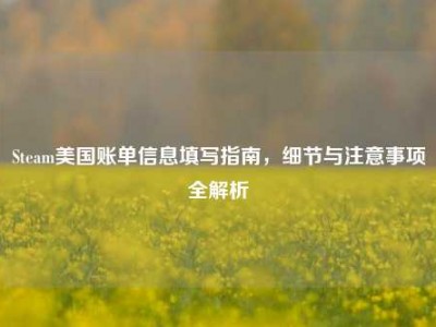 Steam美国账单信息填写指南，细节与注意事项全解析
