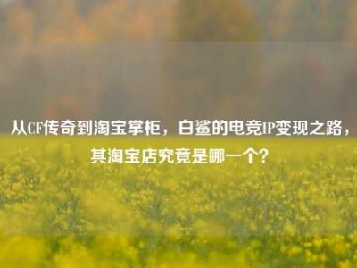从CF传奇到淘宝掌柜，白鲨的电竞IP变现之路，其淘宝店究竟是哪一个？