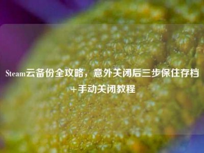 Steam云备份全攻略，意外关闭后三步保住存档+手动关闭教程