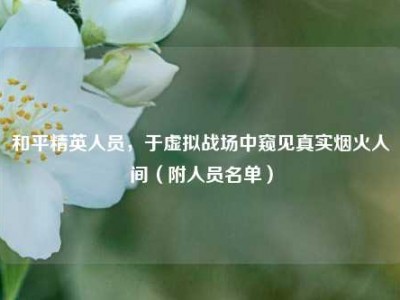 和平精英人员，于虚拟战场中窥见真实烟火人间（附人员名单）