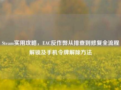 Steam实用攻略，EAC反作弊从排查到修复全流程解锁及手机令牌解除方法