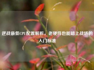 逆战最低CPU配置解析，老硬件也能踏上战场的入门标准