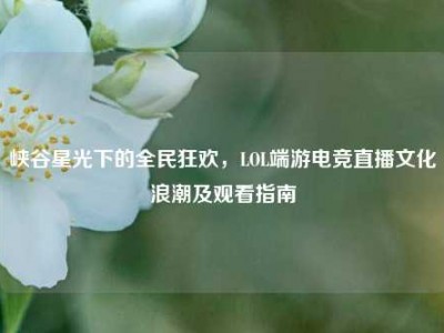 峡谷星光下的全民狂欢，LOL端游电竞直播文化浪潮及观看指南