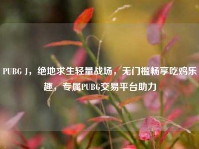PUBG J，绝地求生轻量战场，无门槛畅享吃鸡乐趣，专属PUBG交易平台助力