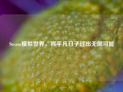 Steam模拟世界，将平凡日子过出无限可能