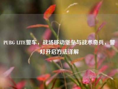 PUBG LITE警车，战场移动堡垒与战术奇兵，警灯开启方法详解