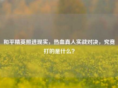 和平精英照进现实，热血真人实战对决，究竟打的是什么？