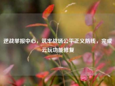 逆战举报中心，筑牢战场公平正义防线，完成云玩功能修复