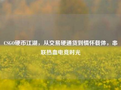 CSGO硬币江湖，从交易硬通货到情怀载体，串联热血电竞时光