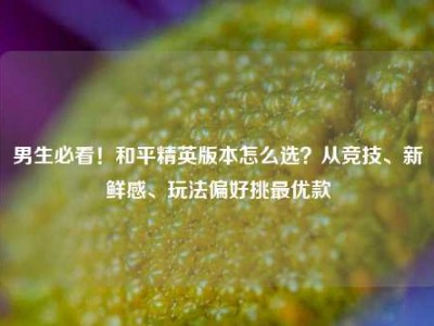 男生必看！和平精英版本怎么选？从竞技、新鲜感、玩法偏好挑最优款