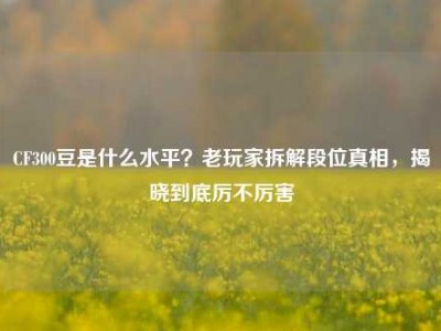 CF300豆是什么水平？老玩家拆解段位真相，揭晓到底厉不厉害