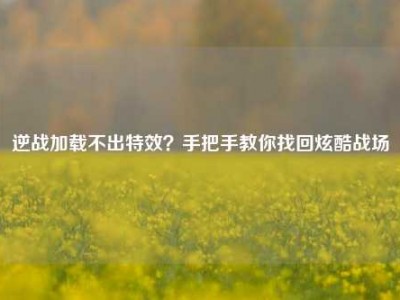 逆战加载不出特效？手把手教你找回炫酷战场
