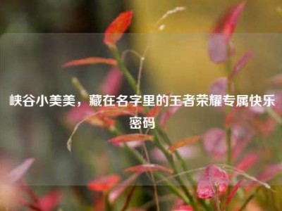峡谷小美美，藏在名字里的王者荣耀专属快乐密码