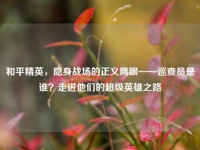 和平精英，隐身战场的正义鹰眼——巡查员是谁？走进他们的超级英雄之路