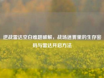逆战雷达空白难题破解，战场迷雾里的生存密码与雷达开启方法