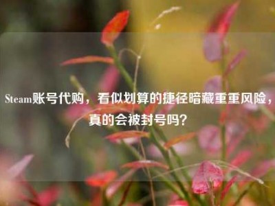 Steam账号代购，看似划算的捷径暗藏重重风险，真的会被封号吗？