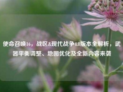 使命召唤16，战区&现代战争4.8版本全解析，武器平衡调整、地图优化及全新内容来袭