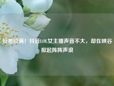 反差拉满！抖音LOL女主播声音不大，却在峡谷掀起阵阵声浪