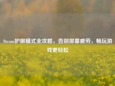 Steam护眼模式全攻略，告别屏幕疲劳，畅玩游戏更轻松