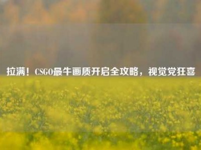 拉满！CSGO最牛画质开启全攻略，视觉党狂喜