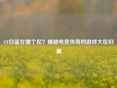 CF白鲨在哪个区？揭秘电竞传奇的游戏大区归属