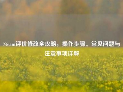 Steam评价修改全攻略，操作步骤、常见问题与注意事项详解