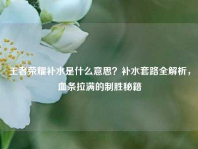 王者荣耀补水是什么意思？补水套路全解析，血条拉满的制胜秘籍