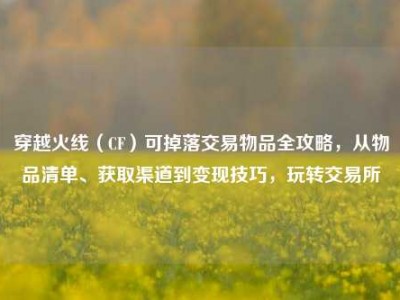 穿越火线（CF）可掉落交易物品全攻略，从物品清单、获取渠道到变现技巧，玩转交易所