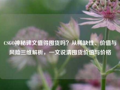 CSGO神秘碑文值得囤货吗？从稀缺性、价值与风险三维解析，一文说清囤货价值与价格